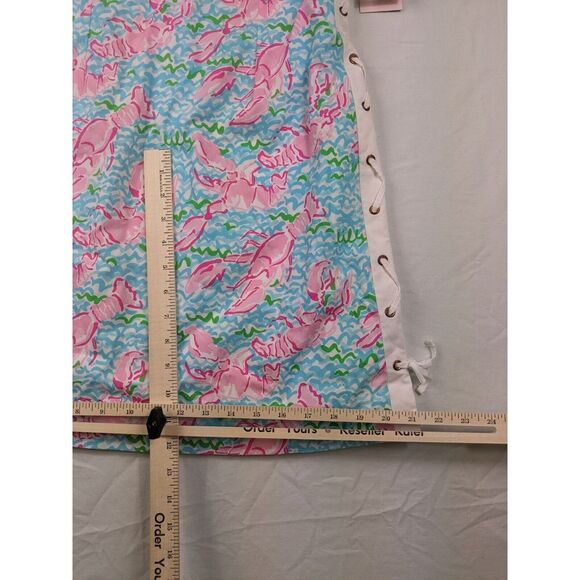 LILLY PULITZER Size 6 Lobstah Roll Dress "Delia"Lace Up Lobster Print Womens Nwt - Picture 11 of 11